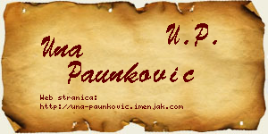 Una Paunković vizit kartica
